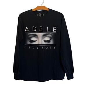 Adele Live 2016 T-Shirt Tour Long Sleeve Cities Black Band Artist Merch Size M